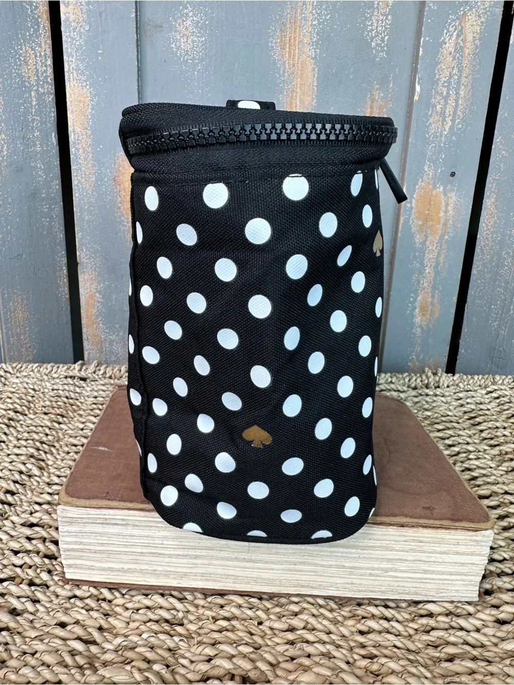 Kate Spade Polka Dot Insulated Lunch Tote Black/White NWT - Picture 8 of 13